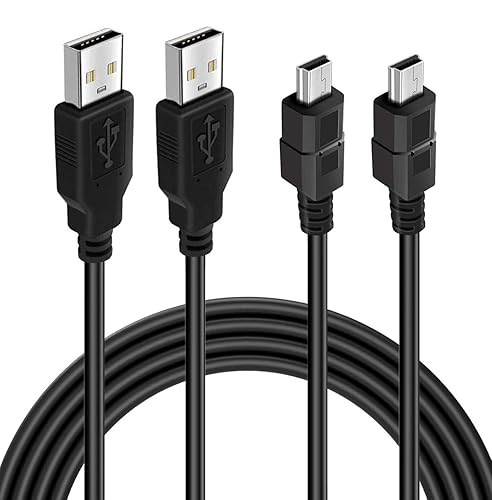 BATSOEASY 10ft Mini USB Cable, 2 Pack 10ft USB 2.0 to Mini B Charger Cable Charging Data Cord Compatible with PS3 Controller, MP3 Player, Digital