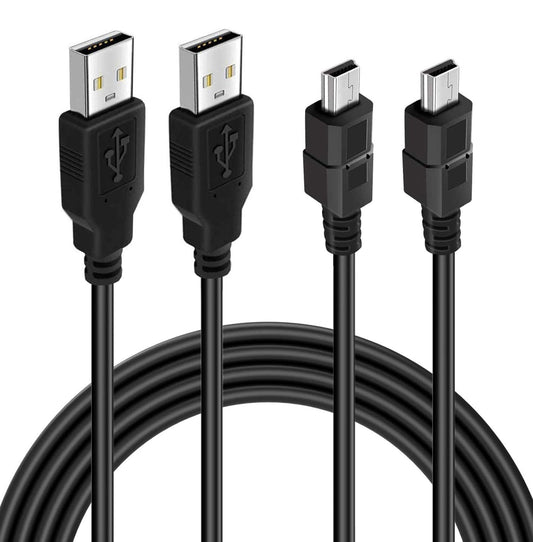 BATSOEASY 10ft Mini USB Cable, 2 Pack 10ft USB 2.0 to Mini B Charger Cable Charging Data Cord Compatible with PS3 Controller, MP3 Player, Digital