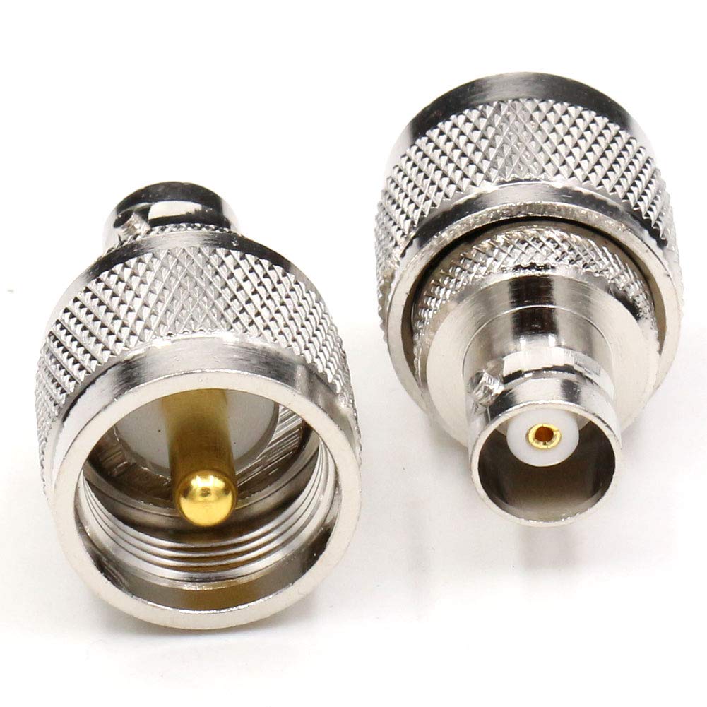 ANHAN UHF Male to BNC Female Connectors Pl259 to BNC Coax Adapters 2packs