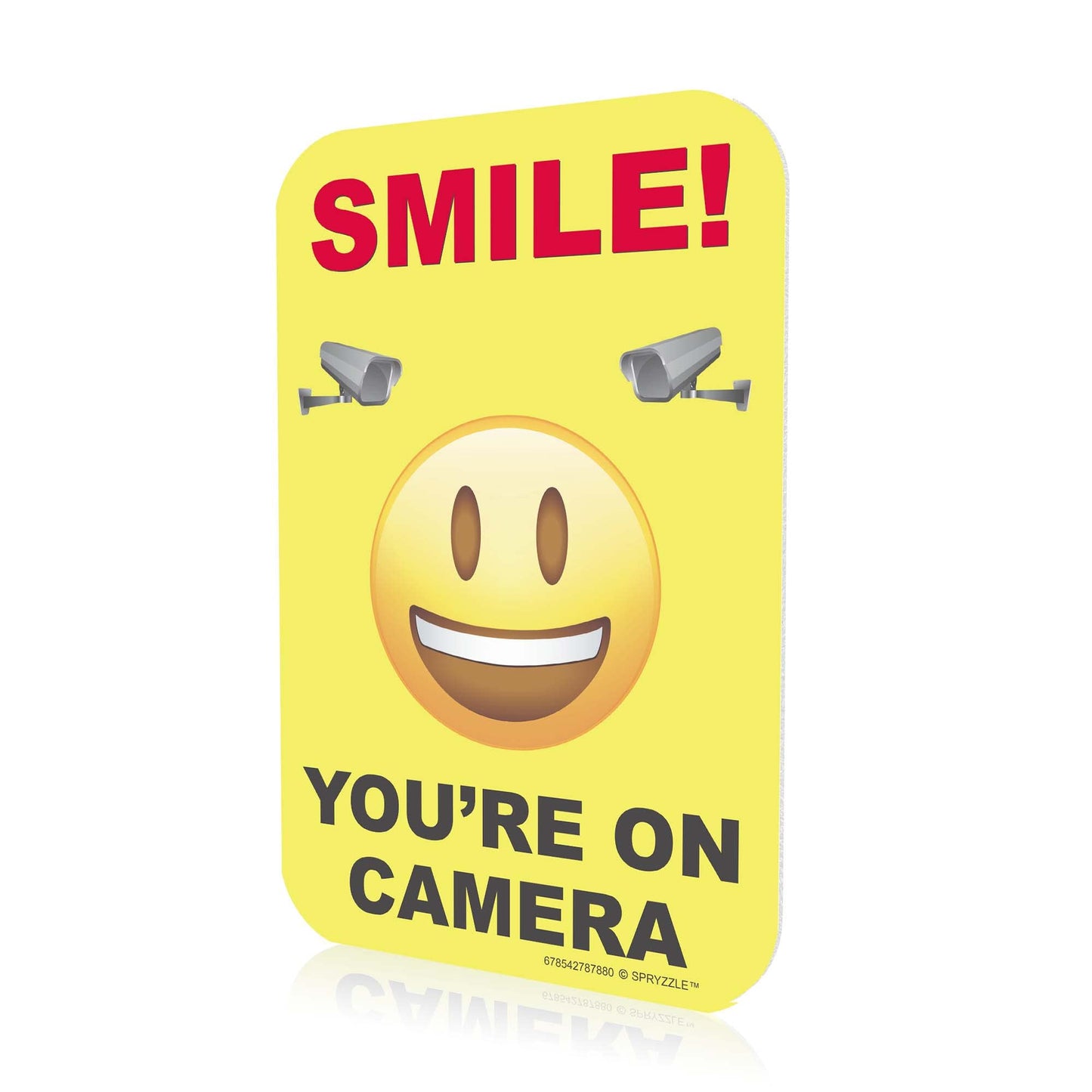 Smile You're on Camera Video Surveillance Security Sign 9" x 12" PVC Warning Signs for Property Home Security Signs for House, Home Business, Camera