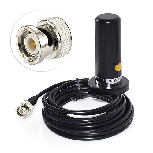 wlaniot Vehicle/Car Mobile Dual Band Antenna BNC Male Connector Magnetic Base Mount 5M RG58 Cable for BC125AT Scanner