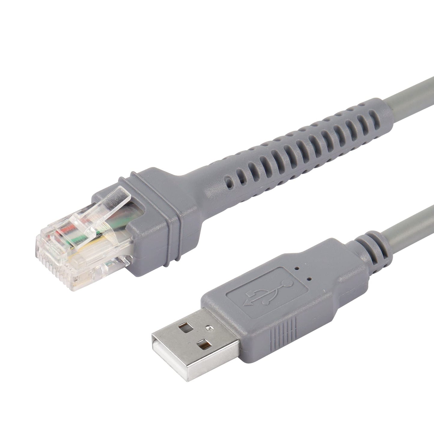 SinLoon Symbol Ls2208 USB Cable USB A to RJ45 Coiled Spiral Extension Cable Barcode Scanner Ls1203 Ls4208 Ls4278 Ds6707 Ds6708 USB Cable (10ft,3M)