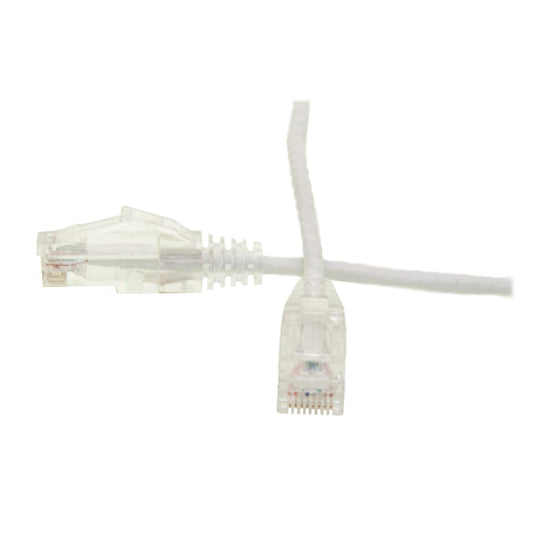 CableWholesale Cat6 Slim UTP Ethernet Cable, 28 AWG, PoE+, 15 ft, White