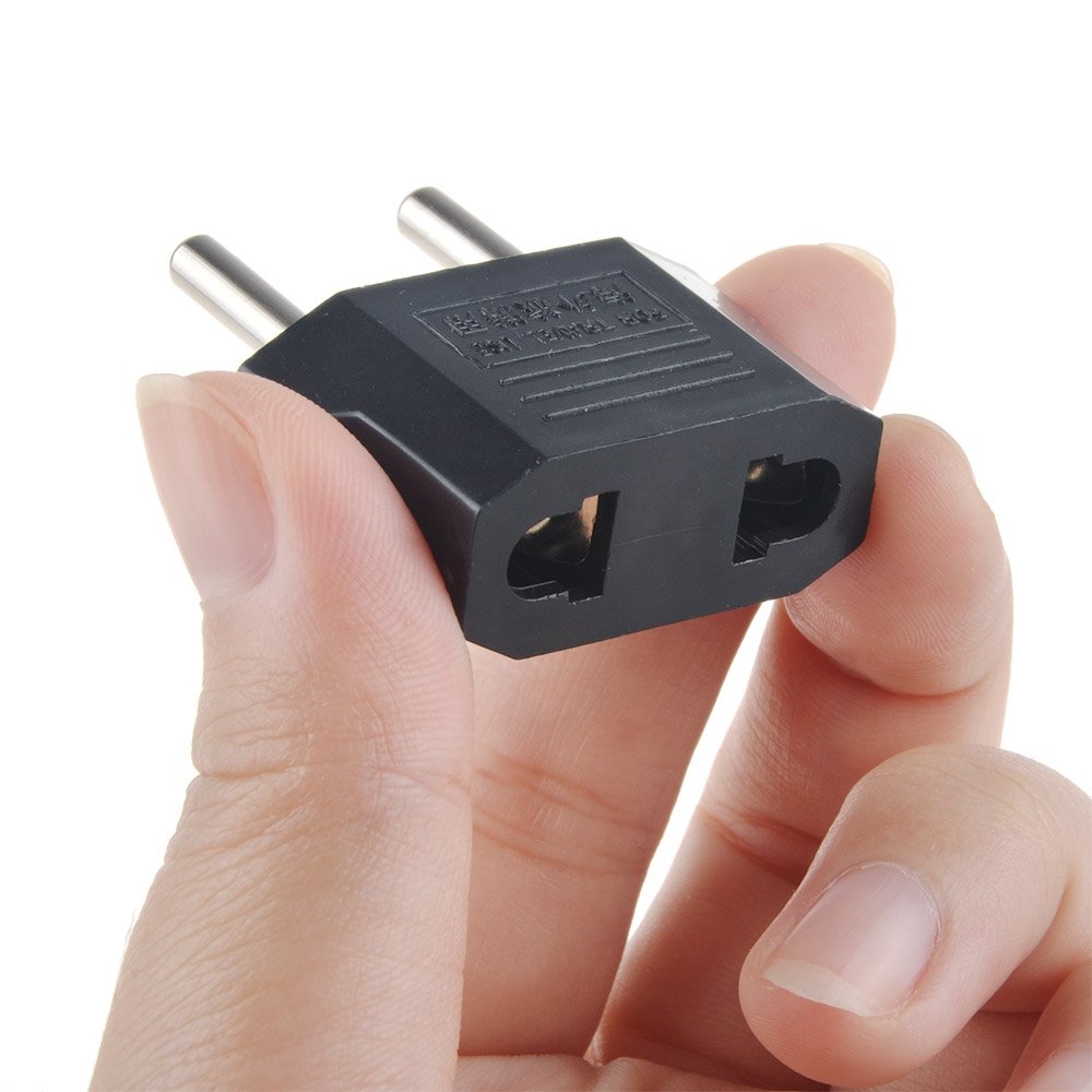 SLLEA US USA to EU Euro Europe Power Jack Wall Plug Converter Travel Adapter Adaptor