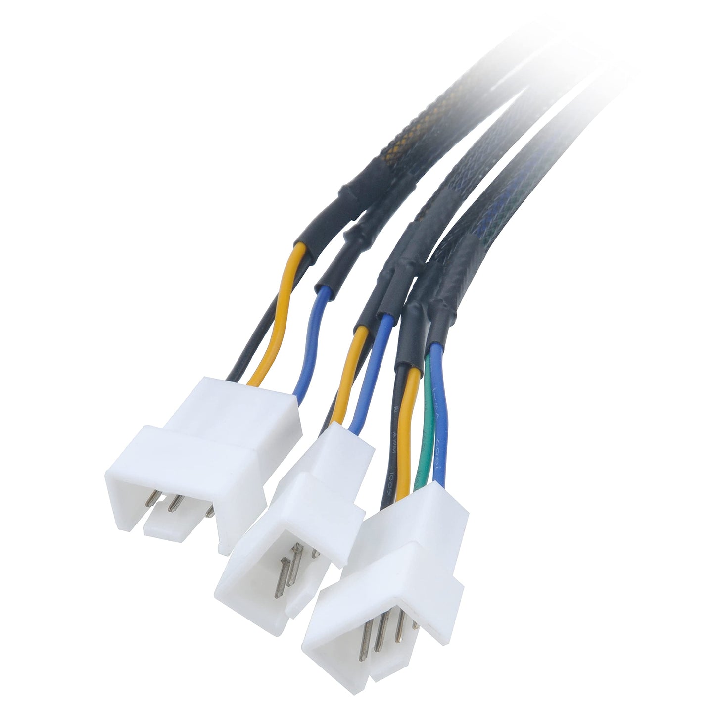 Akasa FLEXA FP3S | 1 to 3 Ways | 4-pin PWM Fan Splitter Cable | Supports 3 PWM Fans from a Single Motherboard PWM Header | with 15-pin SATA PSU