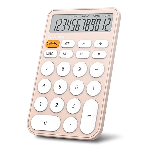VEWINGL Standard Calculator, 12 Digit Large Display Desktop Calculator with Big Buttons for Office, School, Home & Business