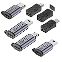 ZJKJHJY USB C to USB Converter - Female to Male, Extender for Micro - Type C & Mini USB Seamless Connectivity (7 Pack)