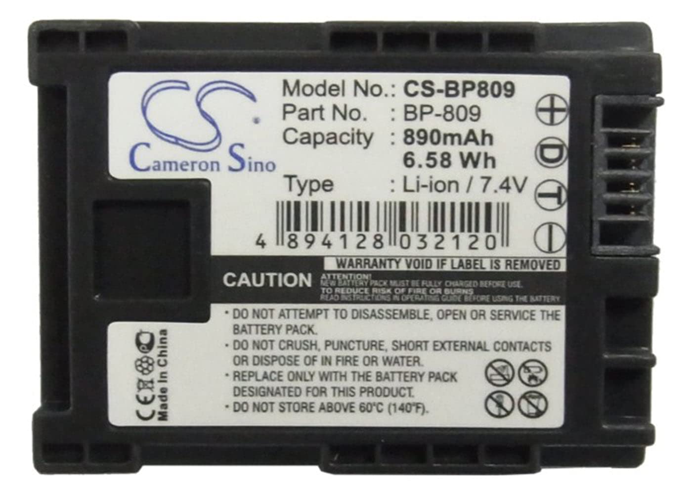 VI VINTRONS 890mAh Battery for Canon Vixia HF10, Vixia HF11, Vixia HF100, Vixia HG20