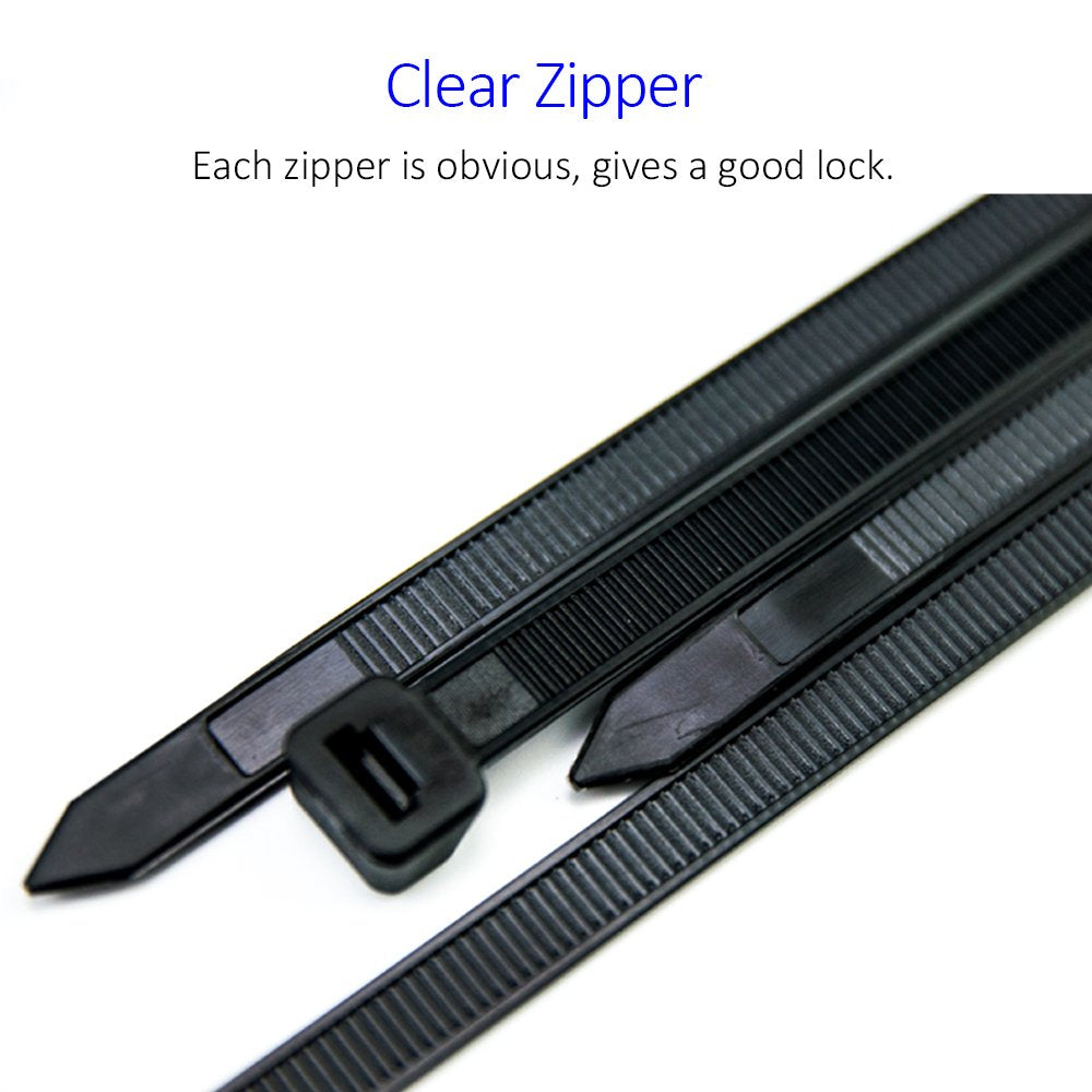 Cable Zip Ties Heavy Duty 12 Inch, Ultra Strong Plastic Wire Ties with 120 Pounds Tensile Strength, 100 Pieces, Nylon Tie Wraps with 0.3 Inch Width
