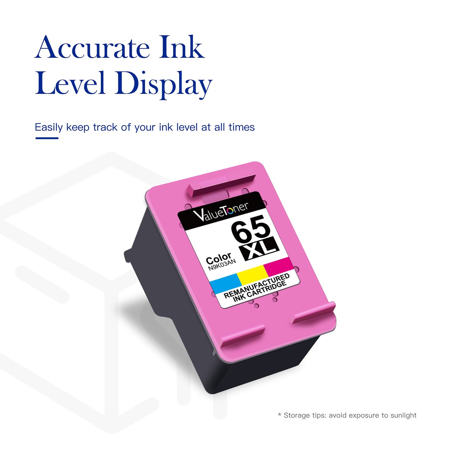 Valuetoner Remanufactured Ink Cartridges Replacement for HP 65XL 65 XL N9K04AN for Envy 5055 5052 5058 DeskJet 3755 2655 3720 3722 3723 3752 3758 2652