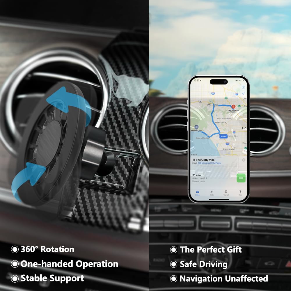 Zchan Car Phone Holder Mount for Ben-z E-Class 2017-2023 Car Accessories Car Mount 360°Rotation for Car Phone Holder Magnetic Hands Free Compatible