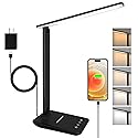 shinelife LED Desk Lamp for Office Home, Bright Desk Light with USB Charging Port, Adjustable Dimmable Desk Lamps 5 Modes 5 Brightness, Touch Study
