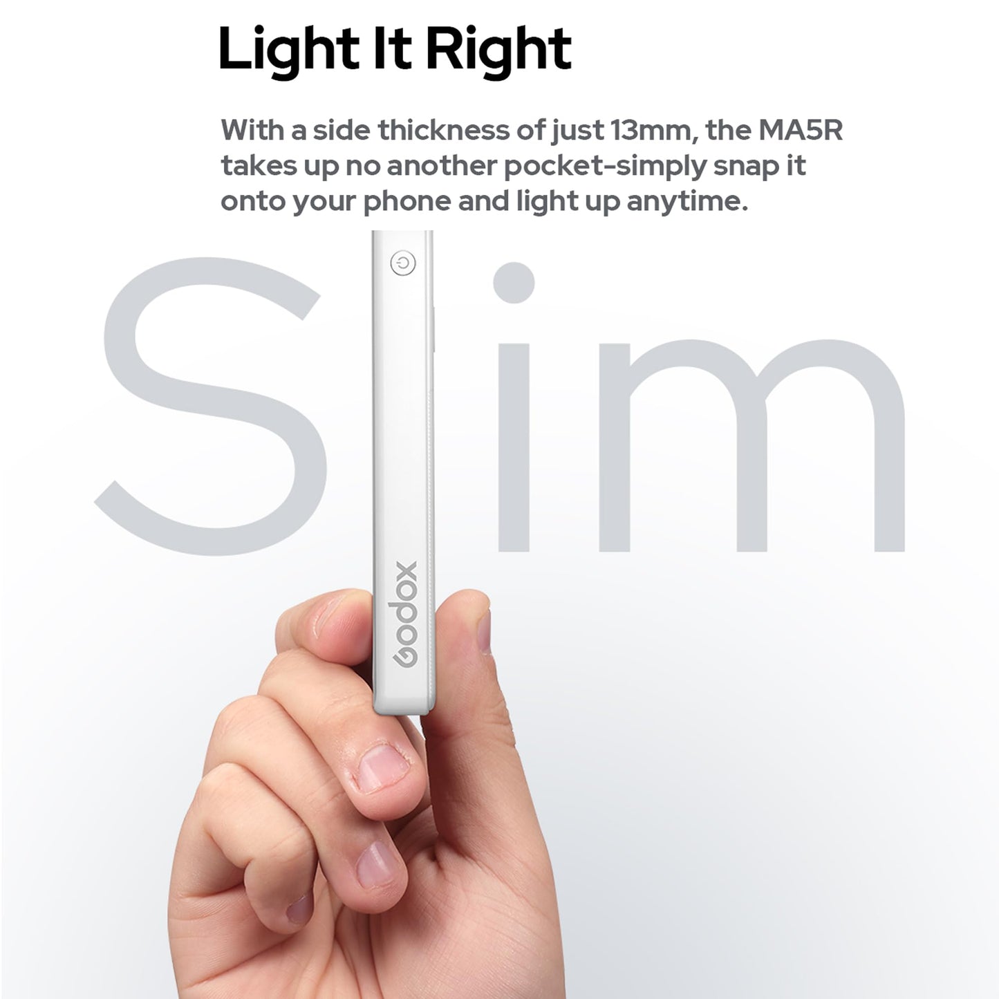 GODOX MA5R RGB LED Phone Light,Magnetic Charging Full-Color Mini On Camera Video Lights,Selfie Lighting for Photography/TikTok/Vlog/Video
