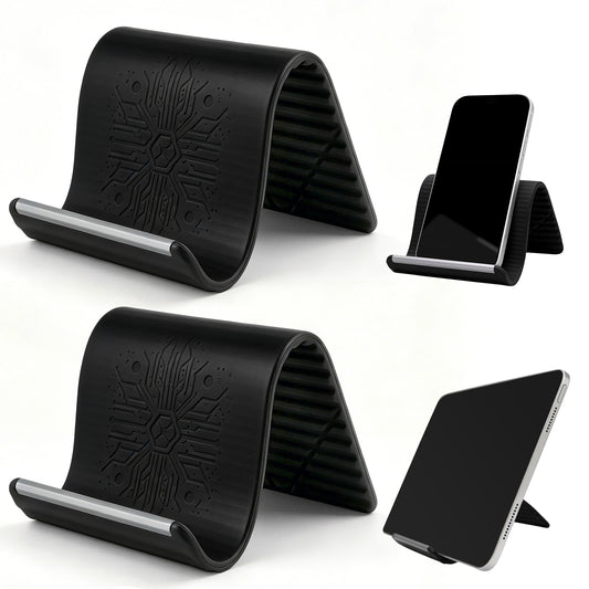 SINSETU 2 Pack Adjustable Foldable Silicone Phone Stand, Universal Bendable Cell Phone Tablet Holder, Portable Anti-Slip Desk Bed Phone Mount