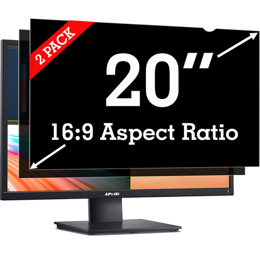 APeiSi [2 Pack] 20 Inch Privacy Screen Filter for Widescreen 16:9 Monitor | Privacy Shield | Anti-Glare |Anti-SPY | Anti-Blue light | Eye Protection |
