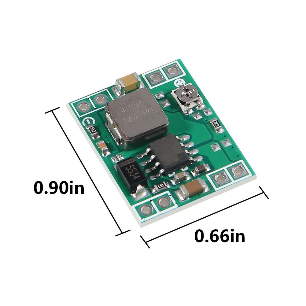 ACEIRMC 12pcs MP1584EN Mini 3A DC-DC Buck Converter 4.5V-28V to 0.8V-20V Adjustable Voltage Regulator 24V/12V/9V to 12V/5V/3.3V Step-Down Power Module