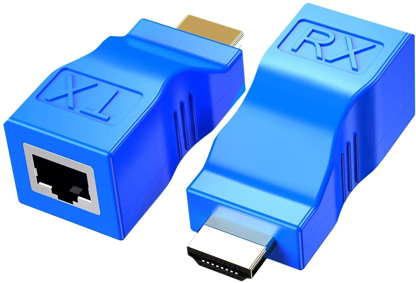 Eanetf HDMI to RJ45 Extender, HDMI to RJ45 Ethernet Network Converter Over by Cat5-e/6 Cable Splitter 1080p up to 30m/98ft Repeater for HDTV HDPC PS4