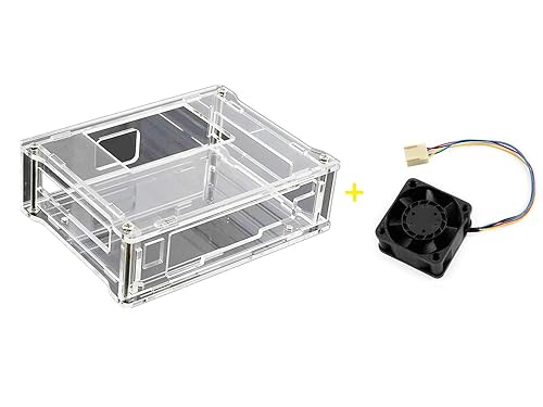 for Jetson Nano Case with Fan Acrylic Clear Case Enclosure 5V PWM Cooling Fan Strong Cooling Air with 4PIN Reverse-Proof Connector