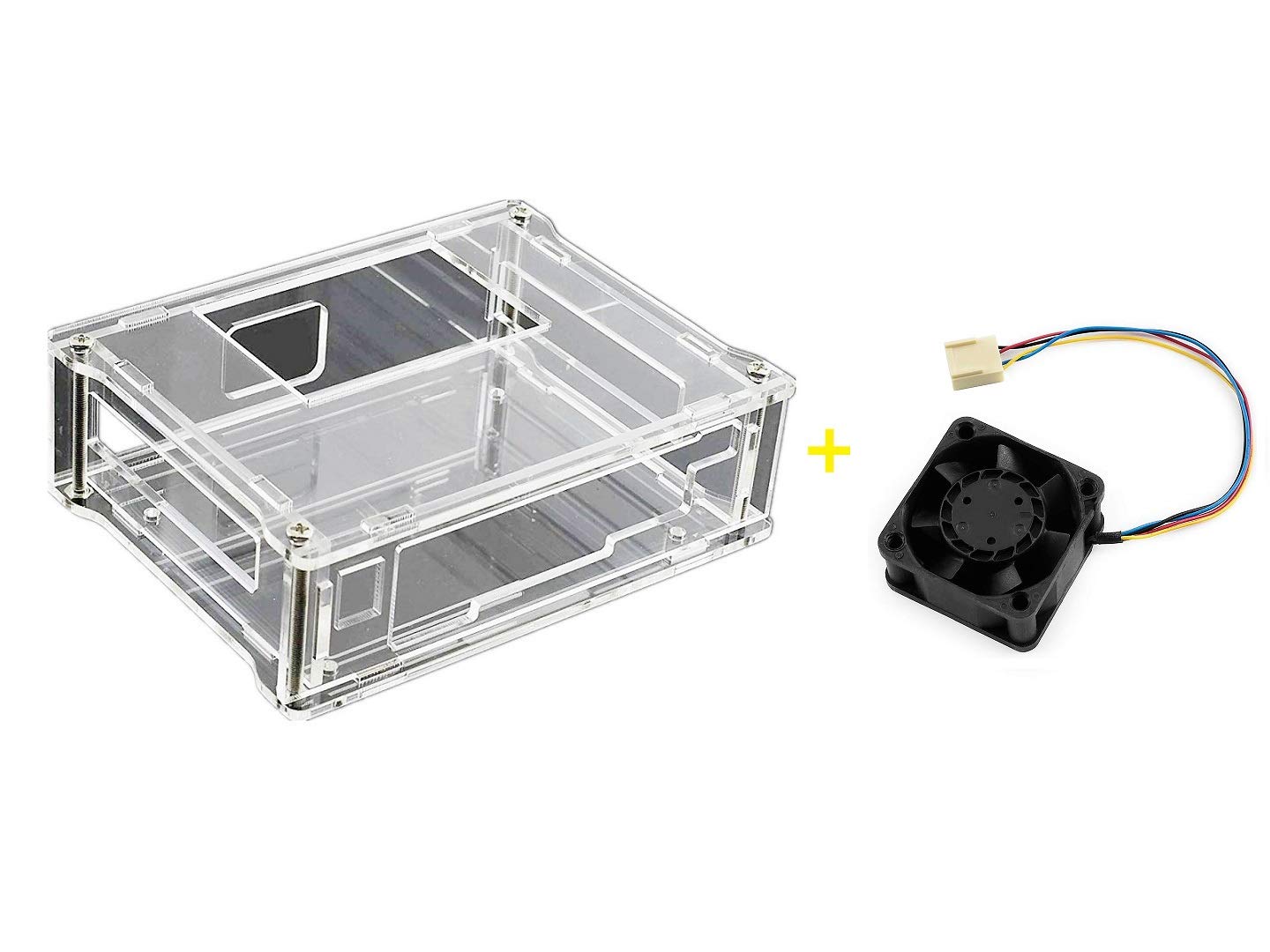 for Jetson Nano Case with Fan Acrylic Clear Case Enclosure 5V PWM Cooling Fan Strong Cooling Air with 4PIN Reverse-Proof Connector