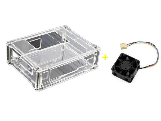 for Jetson Nano Case with Fan Acrylic Clear Case Enclosure 5V PWM Cooling Fan Strong Cooling Air with 4PIN Reverse-Proof Connector