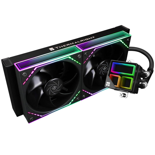 Thermalright Frozen Infinity 240 Black Liquid CPU Cooler,Double PWM Fans with 2000RPM,Desktop CPU Aio Cooler,for AM4/AM5&Intel