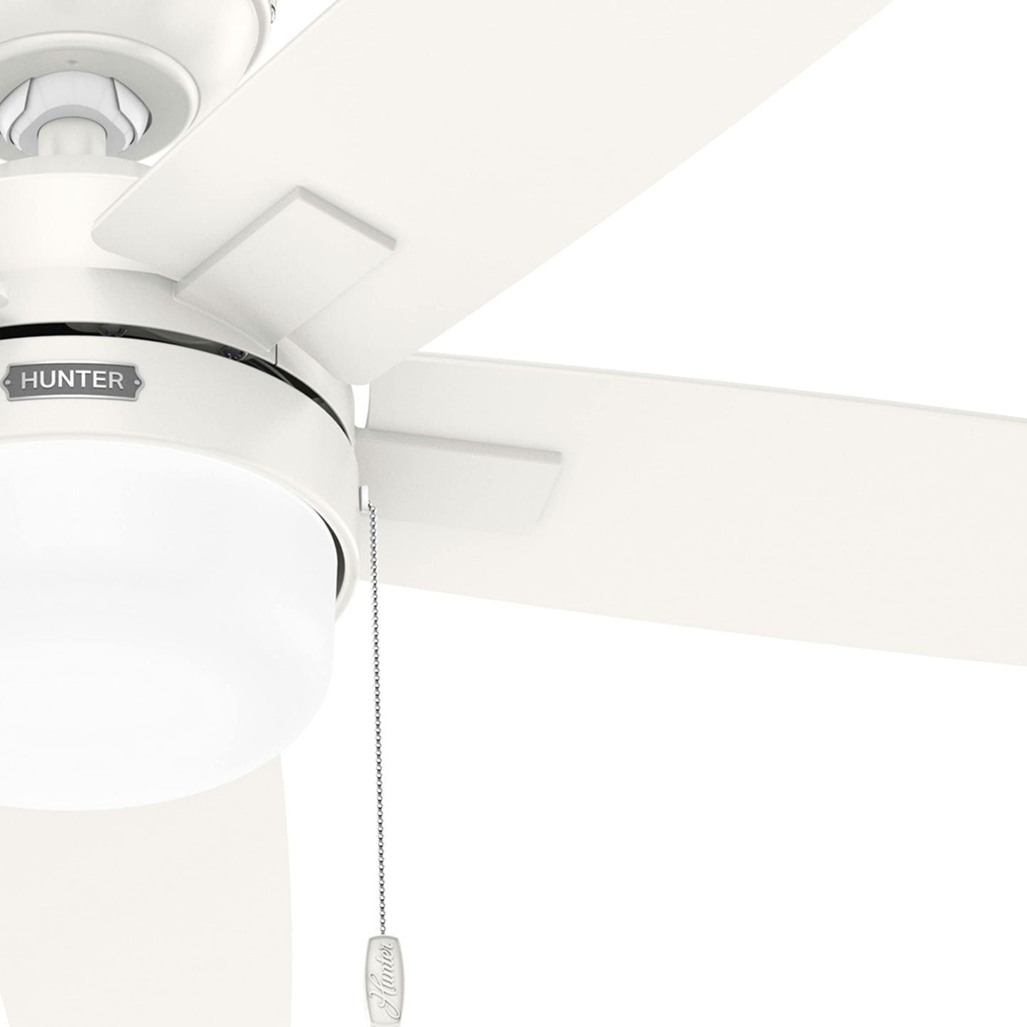 Hunter Fan 52 Inch Contemporary Fresh White Finish Indoor Ceiling Fan with LED Light Kit and Pull Chain (Renewed)