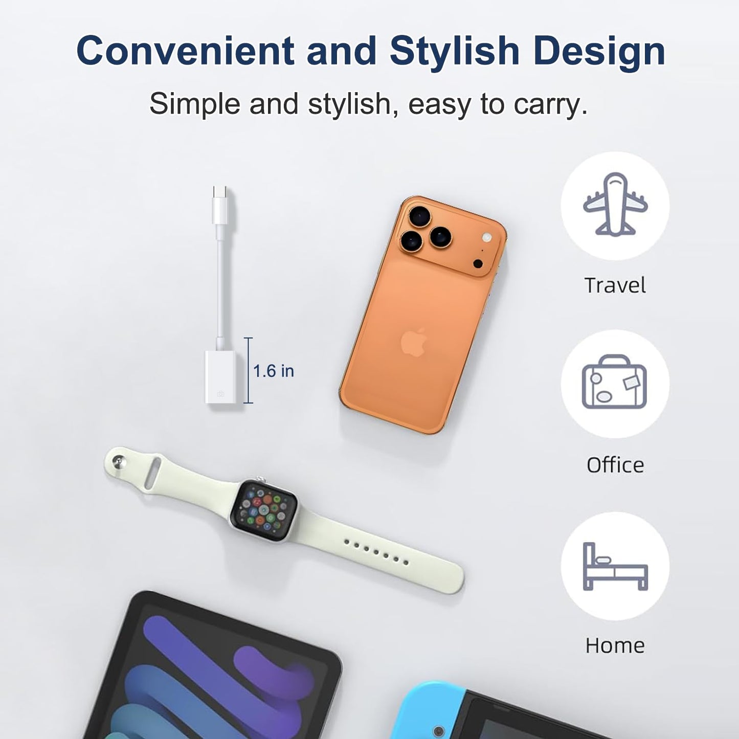 LJ zjcxin USB C to USB 3.0 Adapter,USB C Male to USB Female OTG Cable Thunderbolt3 to USB Adapter Compatible for MacBook Pro/Air, iPhone 16 Pro…