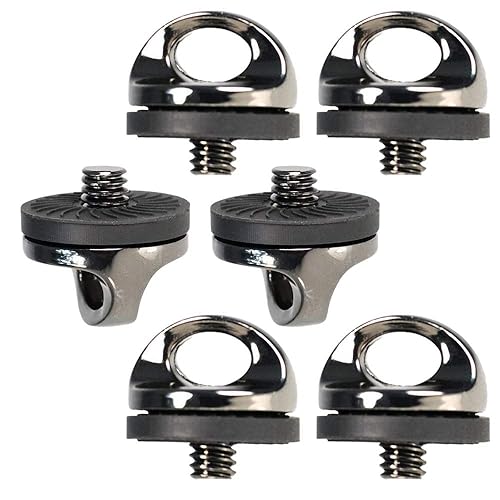 KingBra 6pcs 1/4" Quick Install Metal Screw Holder for Quick Release Camera Neck Strap
