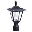 KMC LIGHTING ST4330Q-A Solar Post Lights Outdoor Die-cast Aluminum Solar Lamp Post Light Waterprooff LED Pillar Lights with Real Glass for Patio Yard