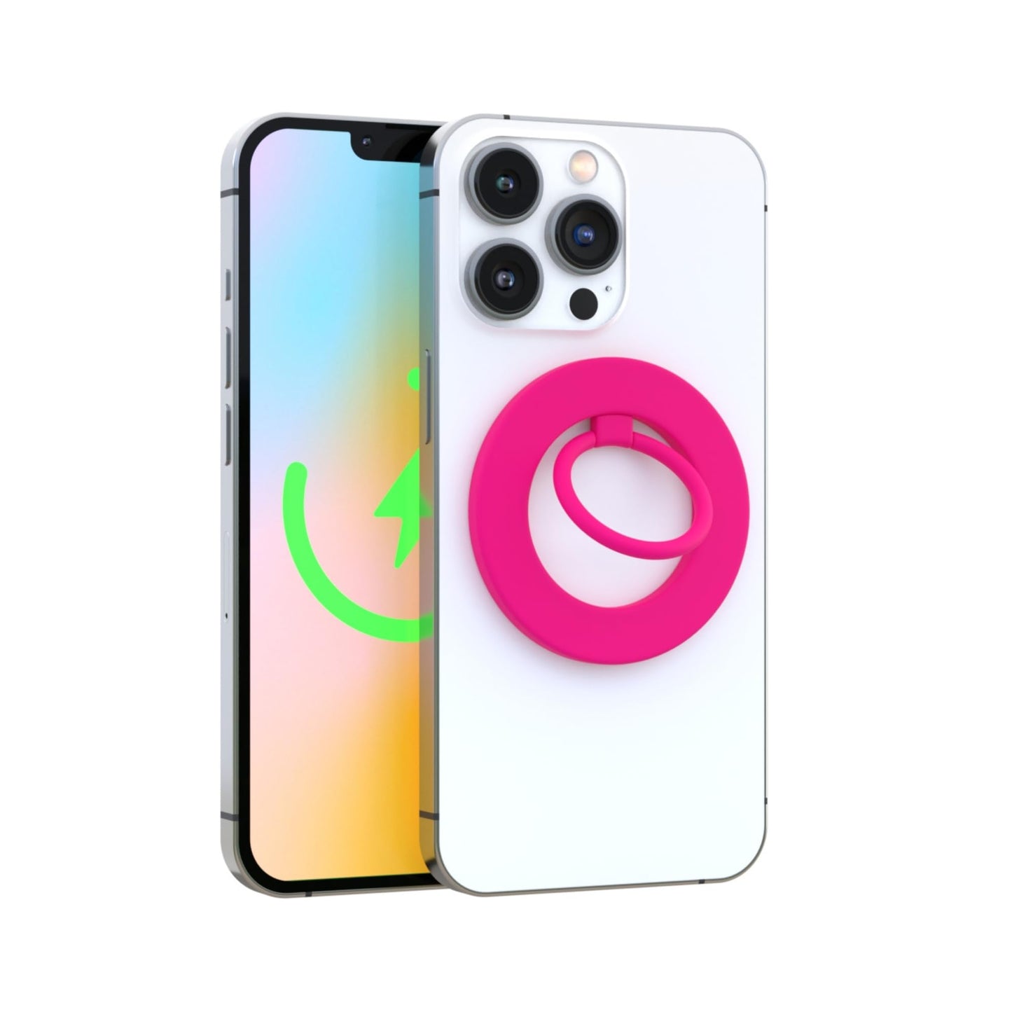 FELONY CASE - Neon Pink Ring Grip and Stand - Version 2.0 - Improved Stronger Magnet, Magnetic Phone Ring Holder for MagSafe Compatible iPhone 17,16