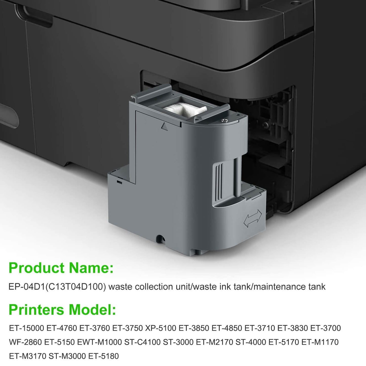 OFFICENTER T04D1 T04D100 Maintenance Box for EcoTank ET-3850 ET-3830 ET-15000 ET-3760 ET-4850 ST-4000 ST-C4100 ET-M2170 ET-5170 ET-3710 ET-4760