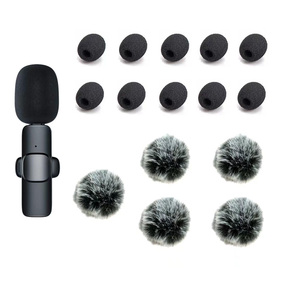ZRAMO5 Packs Professional Furry Outdoor Wireless Lavalier Microphone Wind Screen Furry Muffs Diameter 4-8mm Fits Most Lapel Clip Lav Windscreen