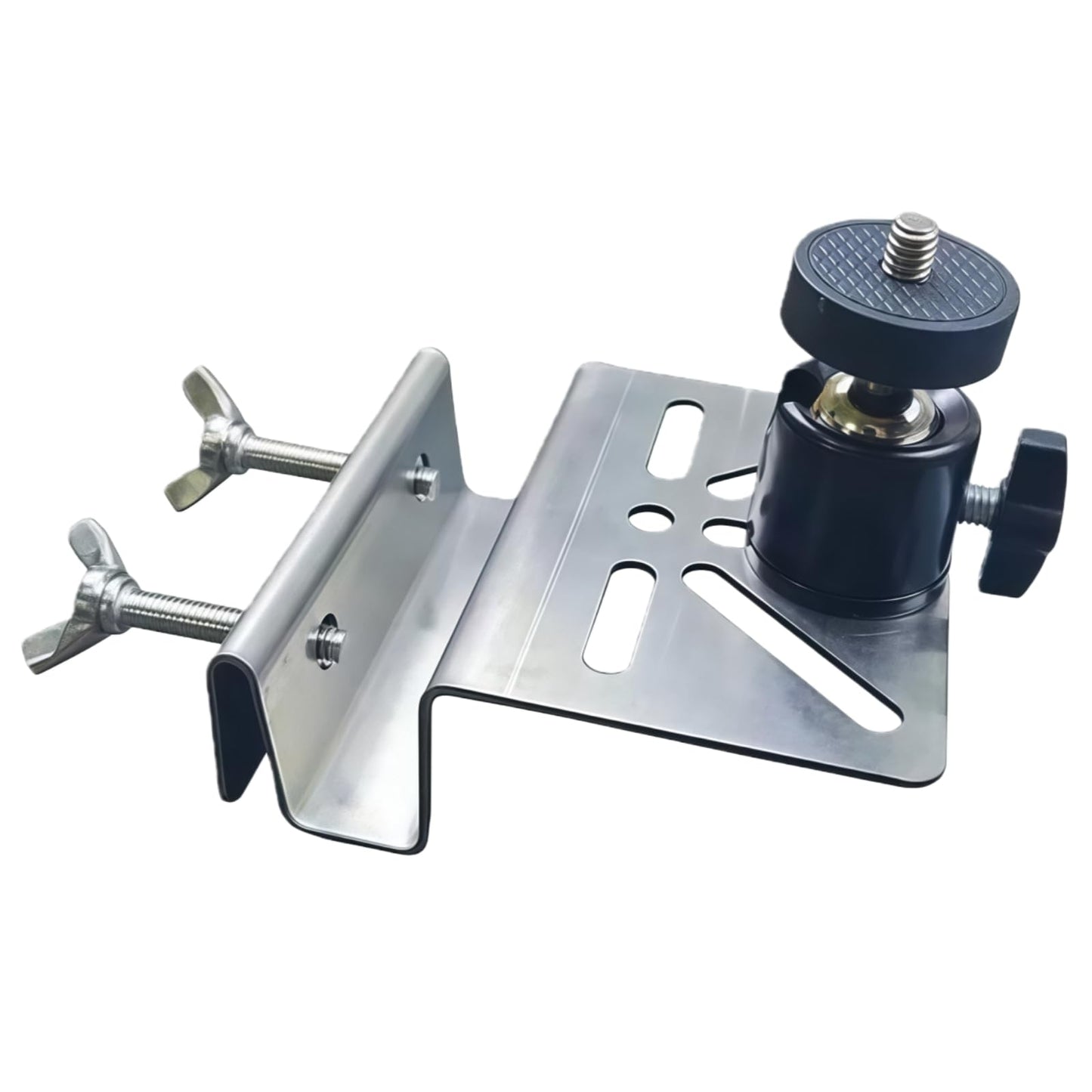 CTXSumTec Pan-Tilt Gutter Mount for Eufy Cameras/Arlo Solar Panels, 360° Adjustable Stainless Steel Bracket, No-Drill Install, Weatherproof, Fits Eufy