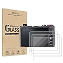 AKWOX [3-Pack] Tempered Glass Screen Protector for Canon G7X Mark II G9X G9XII G7X G5X, 9H LCD Protective Cover