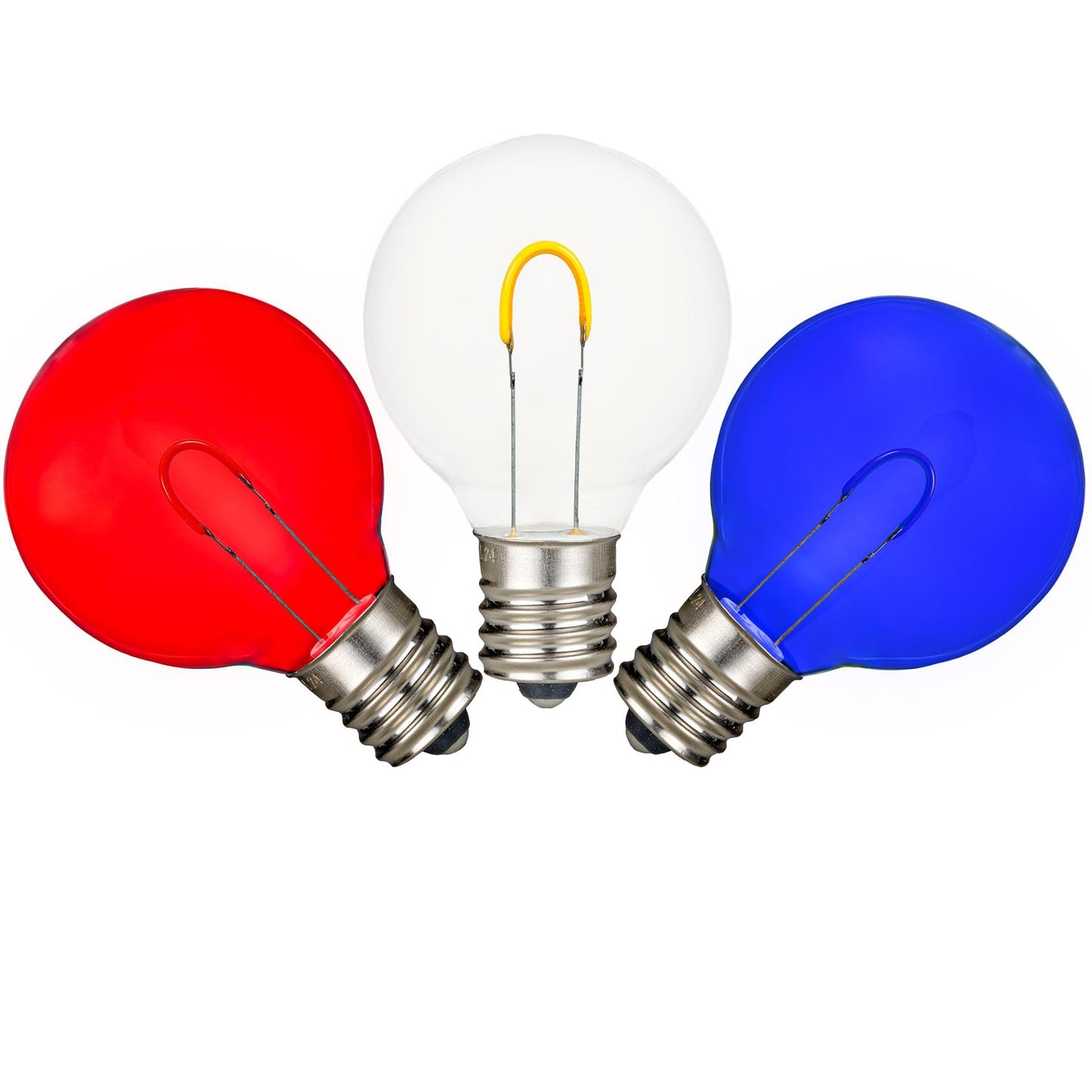 Novelty Lights 25 Pack G40 LED Glass Filament Outdoor Patio Globe Bulbs