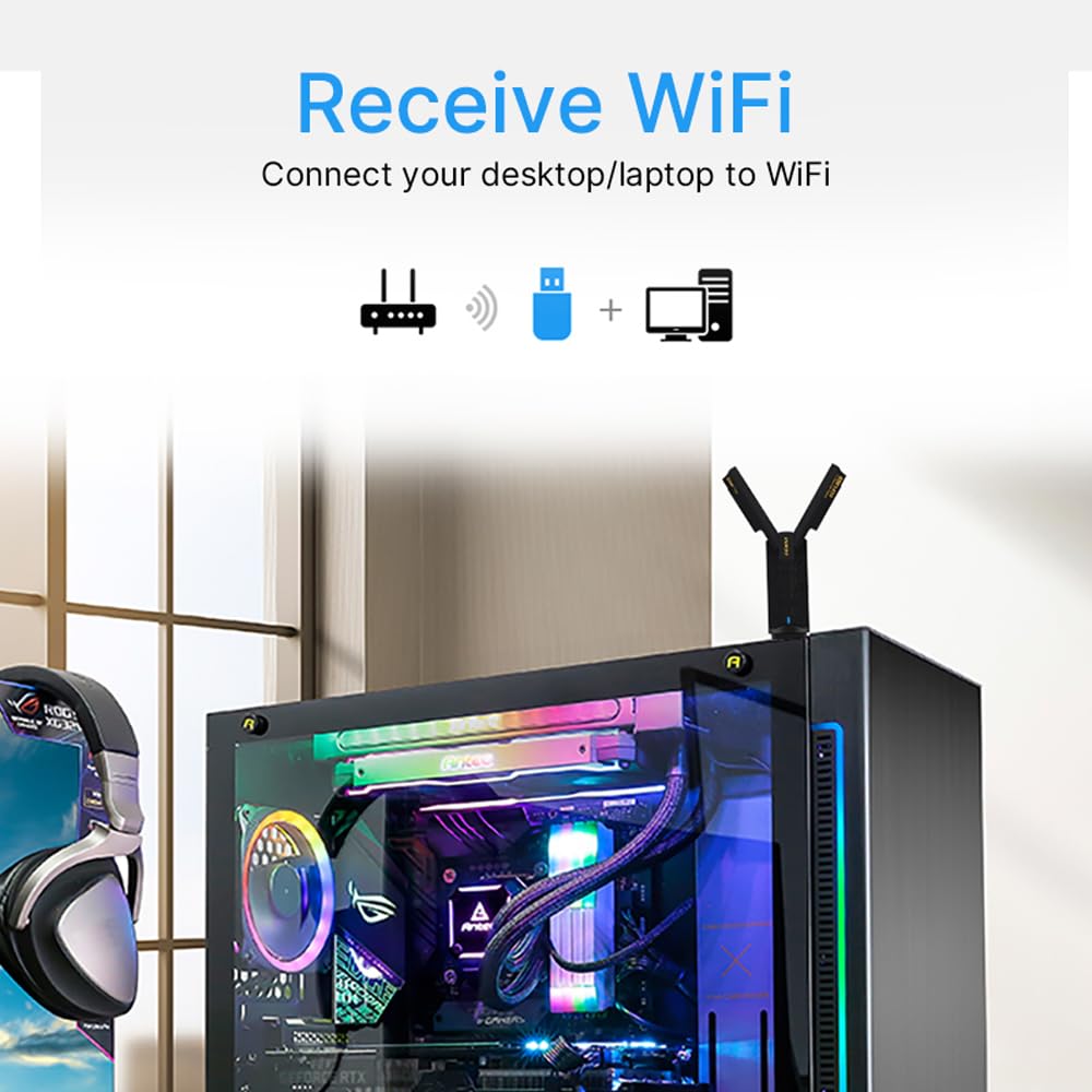 FENVi WiFi 6E USB 5400Mbps 6GHz, No Driver Download for Windows 11/10