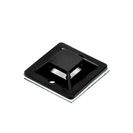 Conext Link 100 Pack Black Self Adhesive Cable Tie Zip Clamp Mount Clip Holder Base 3/4" (20X20mm ?19082?