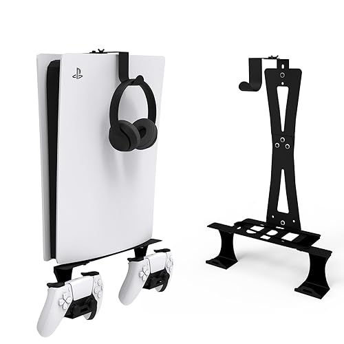 ZHSX Wall Mount for Ps5 Models,Ps5 Shelf Playstation Wall Mount Compatible with Ps5?Ps5 Pro and Ps5 Slim Disc Adjustable Length and Width Holds Two