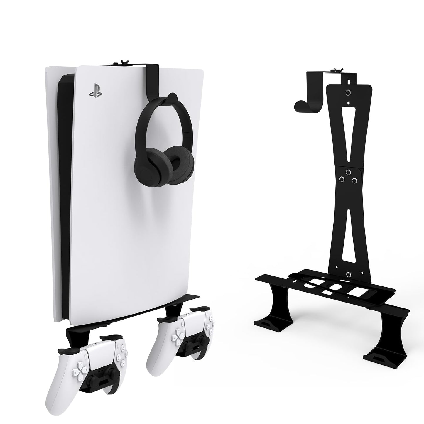 ZHSX Wall Mount for Ps5 Models,Ps5 Shelf Playstation Wall Mount Compatible with Ps5?Ps5 Pro and Ps5 Slim Disc Adjustable Length and Width Holds Two