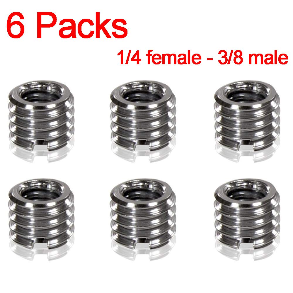 3/8" to 1/4" Tripod Ballhead Reducer Bushing Convert Screw Adapter,1/4" to 3/8" Tripod Ballhead Camera Convert Screw Adapter Mount for Tripod Monopod