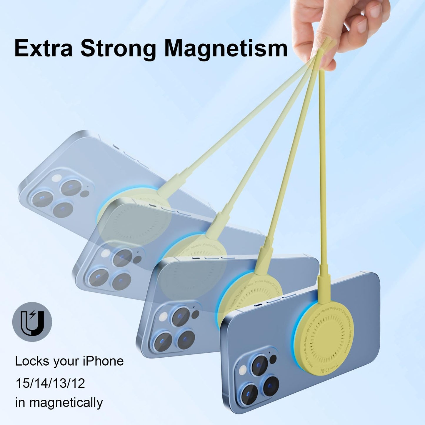 MagSafe Charger 2 Pack 15W Magnetic Wireless Charger Fast Charging Pad Compatible with iPhone 17/16/15/14/13/12 Series & AirPods 3/2/Pro Magnetic