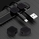 OYE 4 Pieces Magnetic Cable Holder Clips, Cable Clips Management Cord Organizer for Max.5mm Wires Desk Top Wall Cord USB Cable Power Wire Mose Cable