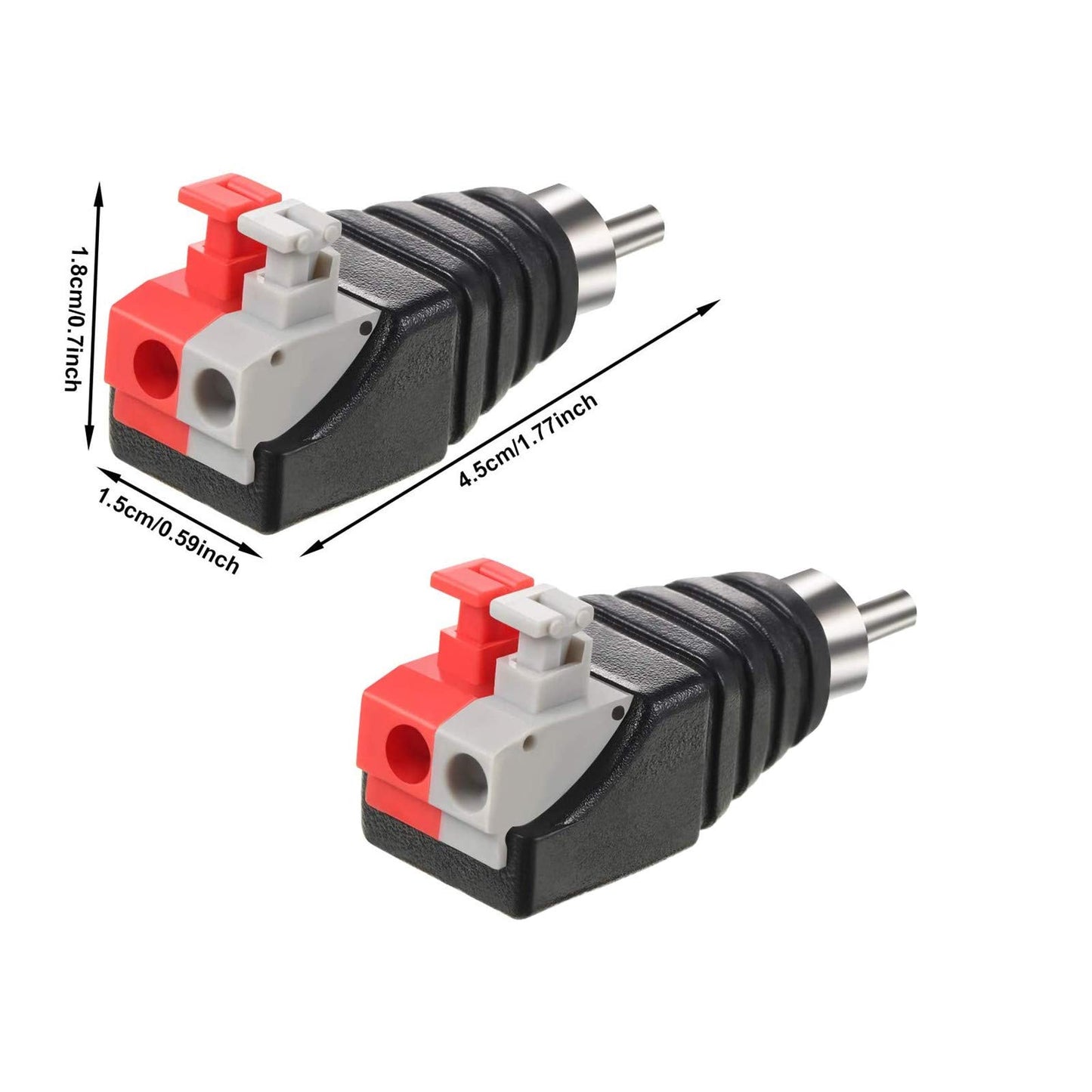 MATTOX Speaker Wire Cable to Audio Male RCA Connector Adapter Jack Plug 10pcs/Set