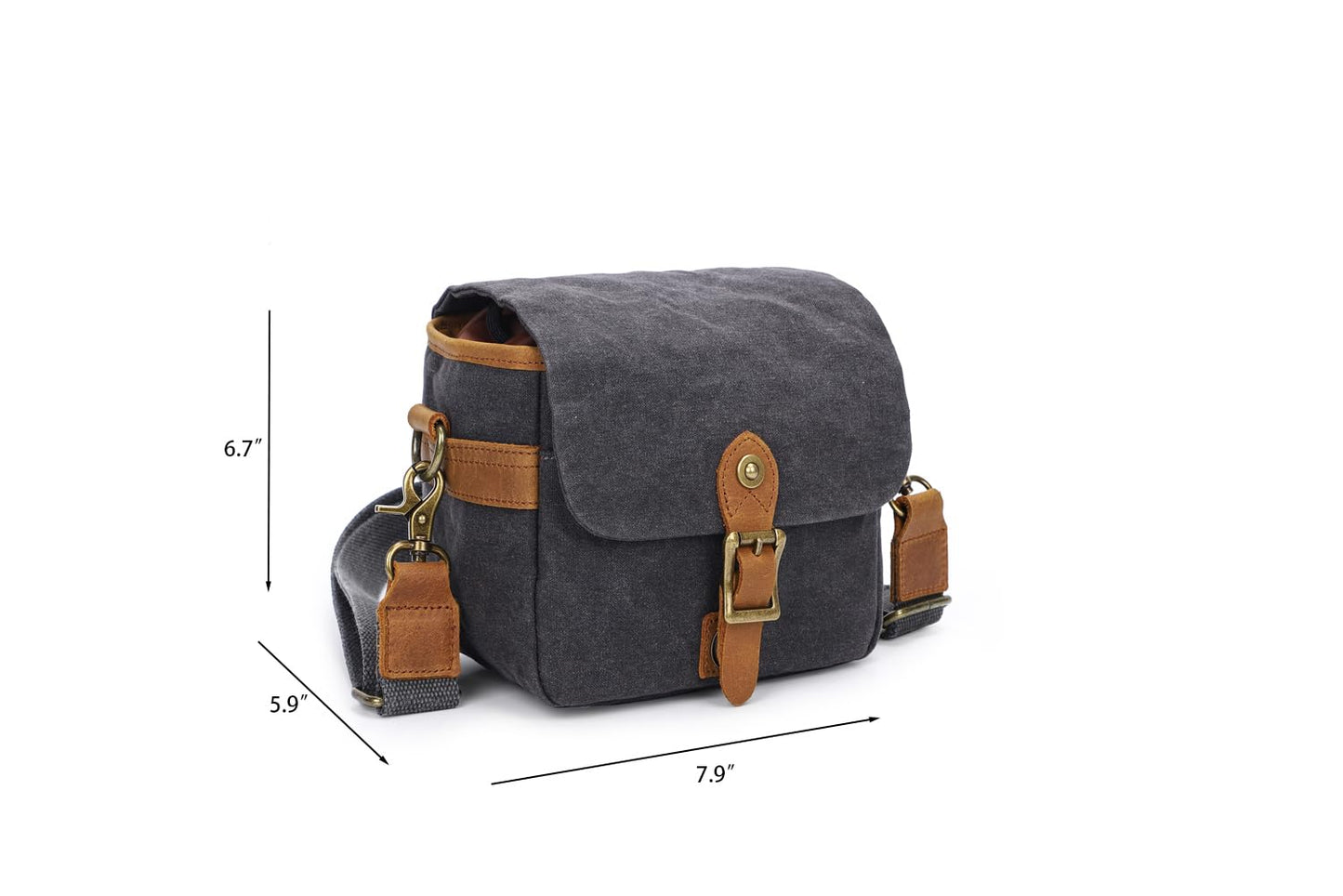 peacechaos Vintage Canvas DSLR/SLR Camera Bag - Thick Protective Case for Camera and Lens - Water Resistant - Sling Shoulder Bag for Photography