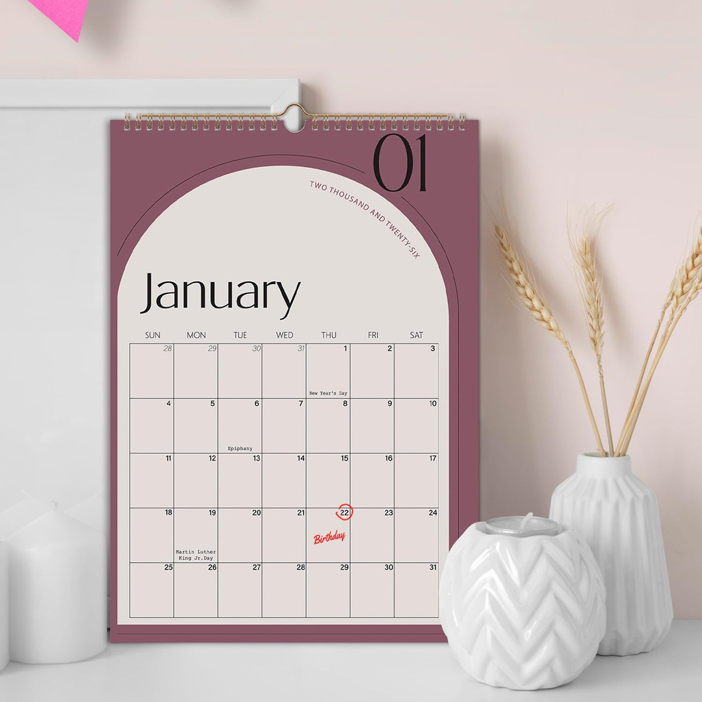 Comix 2026 Wall Calendar 12x17 Inch - 12 Month Jan to Dec 2026, Thick 120GSM Paper, Large Blocks Monthly Calendar for Notes, Home Office & School