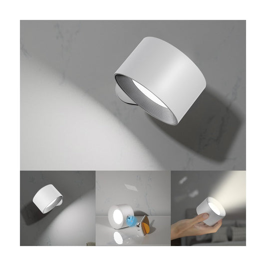 Koopala LED Wall Sconces, Wall Mounted Lamps with Rechargeable Battery Operated Dim 3 Brightness Removable Charging 360°Rotate Magnetic Ball, Cordless