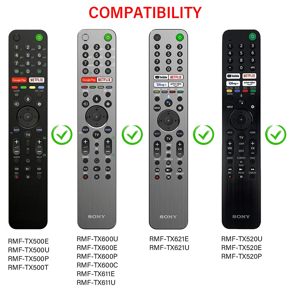 2 Pack Silicone Case for Sony RMF-TX600U RMF-TX500U Remote Control [Anti-Slip] Protective Cover for Sony RMF-TX621U RMF-TX520U Voice Remote Case
