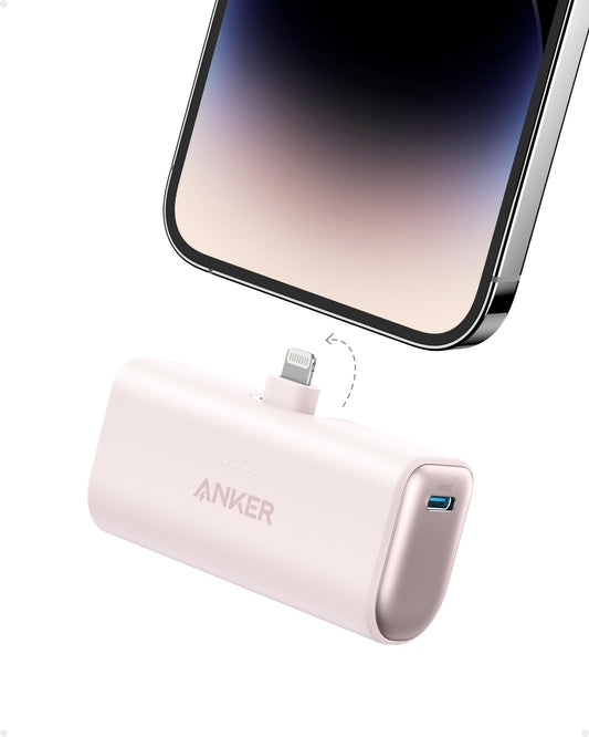Anker Nano Power Bank with Built-in Lightning Connector, Portable Charger 5,000mAh MFi Certified 12W, Compatible with iPhone 14/14 Pro / 14 Plus / 14