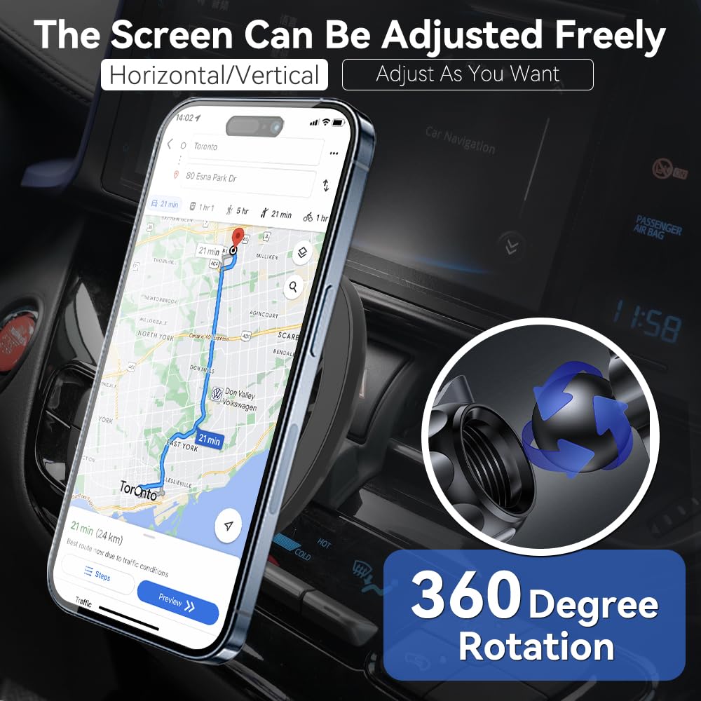 Zchan Car Phone Holder fit for Toyota C-HR 2024-2017,Air Vent Phone Mount fit for C-HR ?Strong Magnetic?,Custom fit Magnetic Phone Holder Compatible