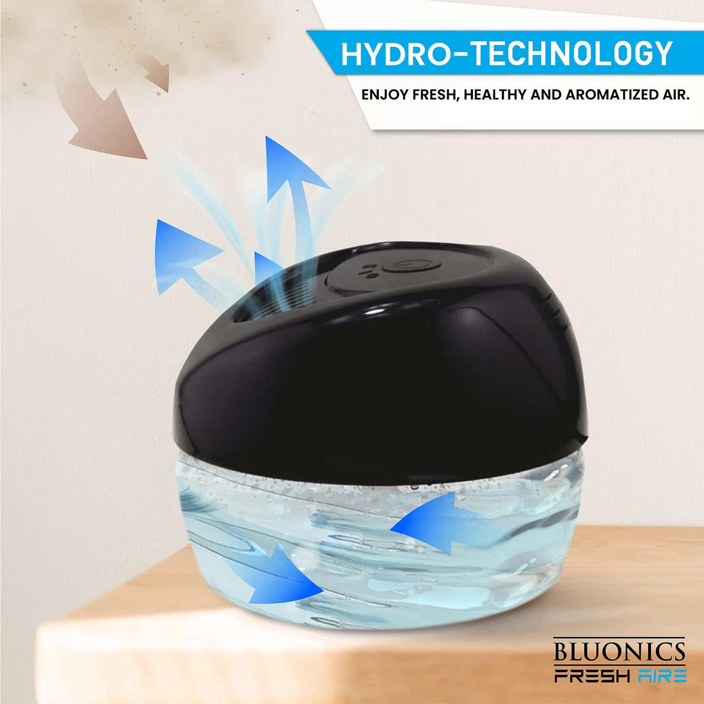 Bluonics Fresh Aire Water Air Washer, Water-Based Air Revitalizer & Room Freshener with 7-Color LED Night Light and Relaxing White Noise for Home